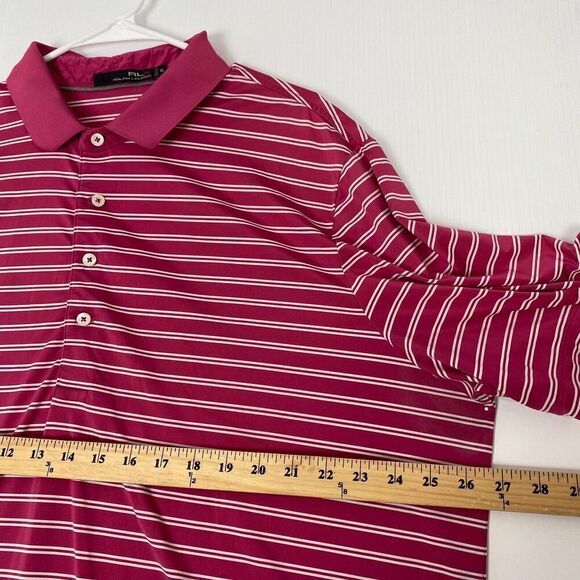 RLX Ralph Lauren Polo Shirt Mens XXL  Pink Striped Short Sleeve Stretch Adult - Picture 4 of 9